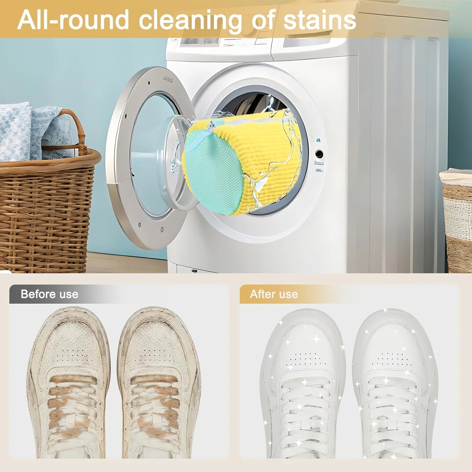 Sacs de Lavage de Chaussures Réutilisables – Lot de 2 Sacs de Lessive pour Baskets pour Lave-linge et Sèche-linge