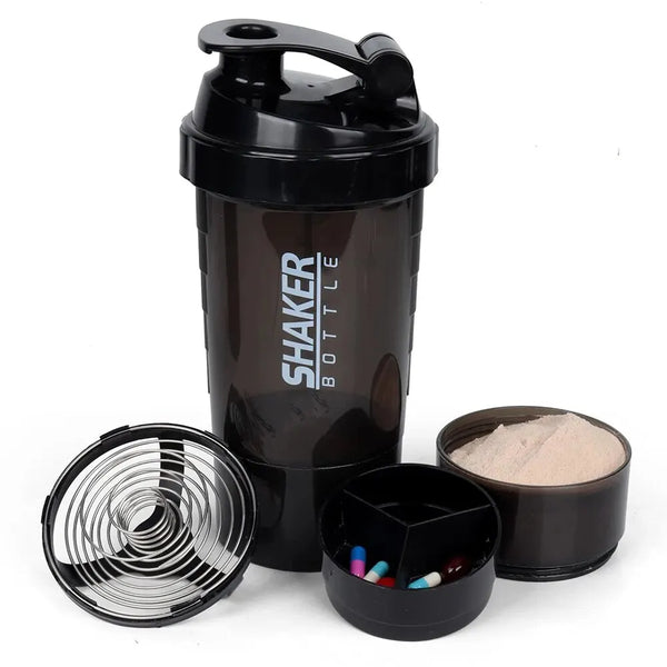 3-in-1 Protein Shaker Bottle – Mix, Store & Carry Supplements Easily