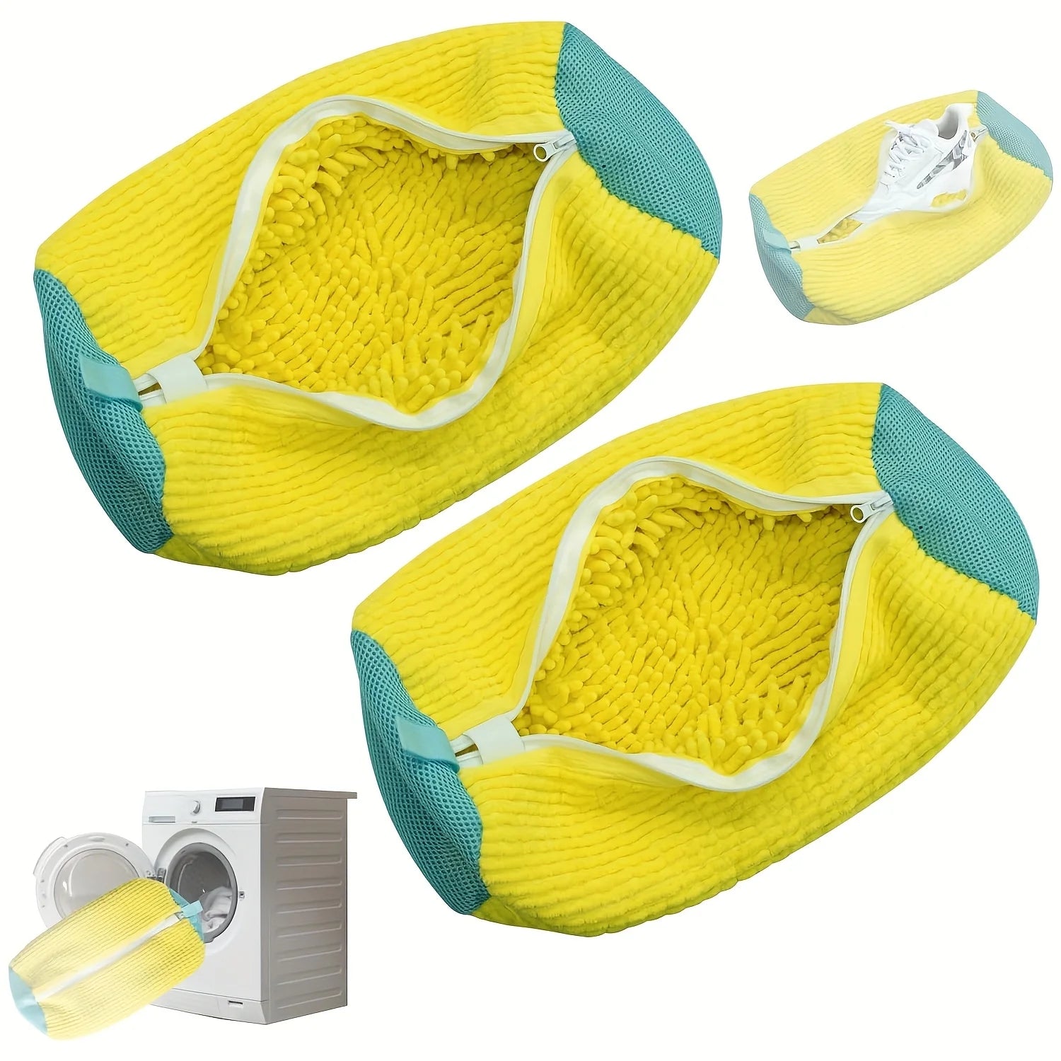 Sacs de Lavage de Chaussures Réutilisables – Lot de 2 Sacs de Lessive pour Baskets pour Lave-linge et Sèche-linge