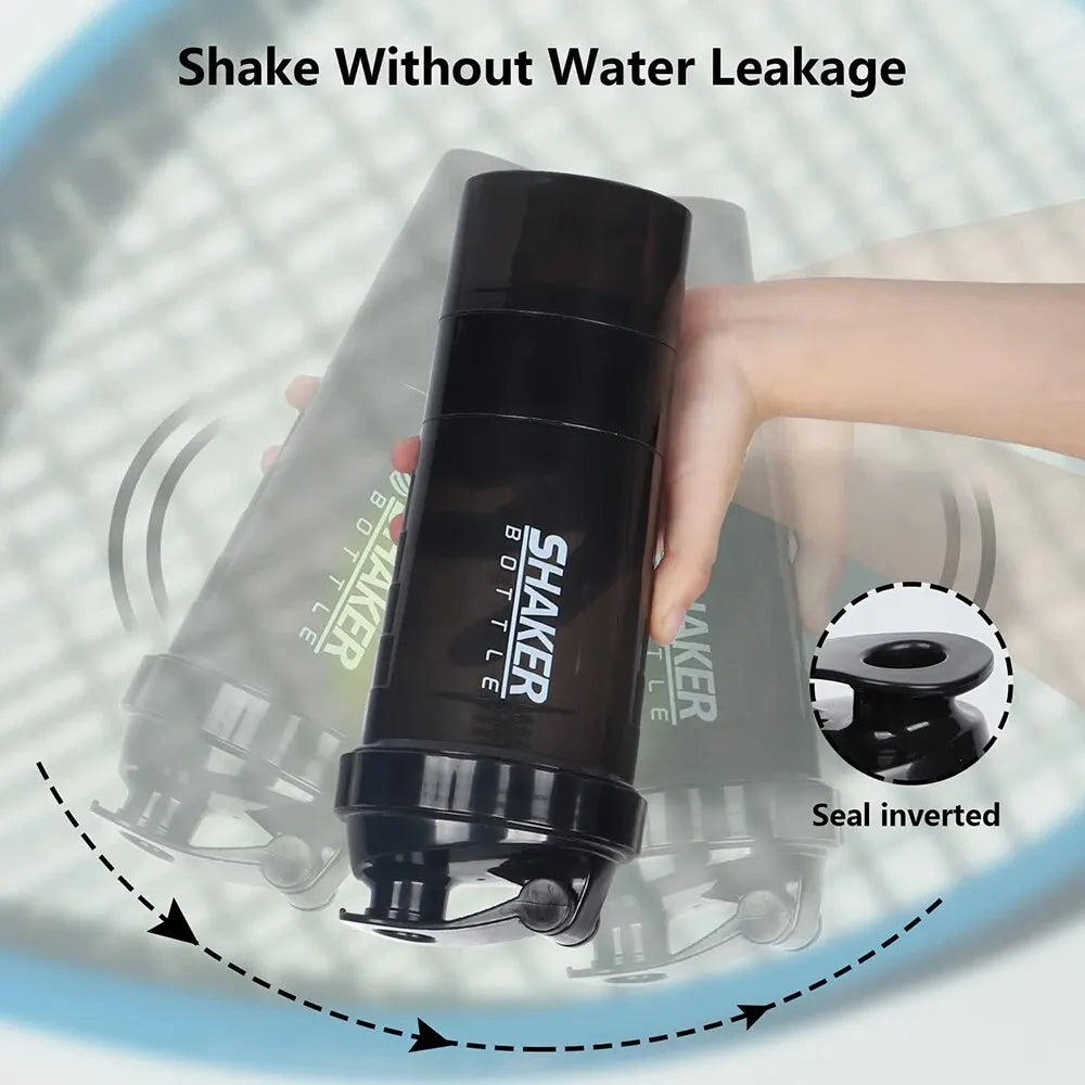 3-in-1 Protein Shaker Bottle – Mix, Store & Carry Supplements Easily