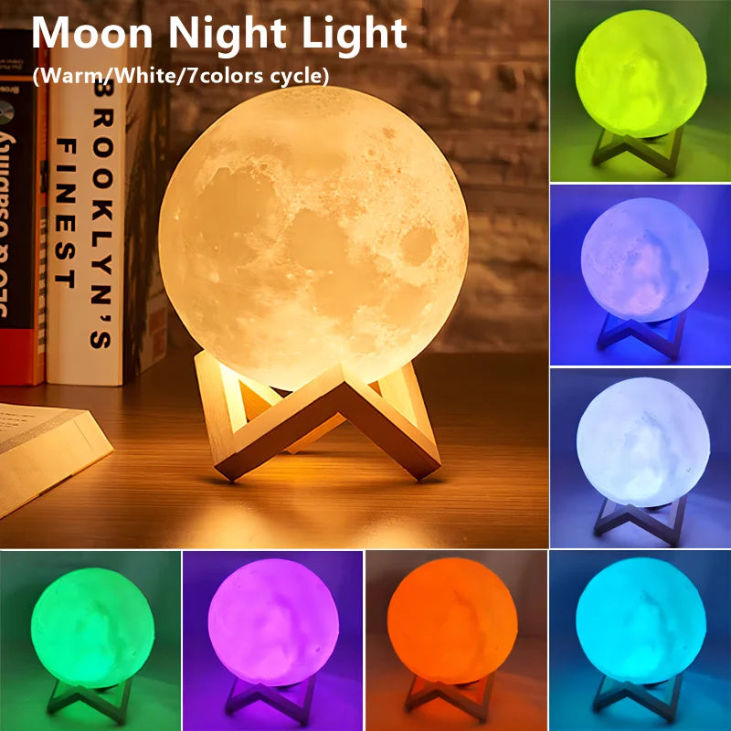 3D Moon Lamp – Cozy Night Light for Relaxing Ambience & Perfect Gift  💡 Why: